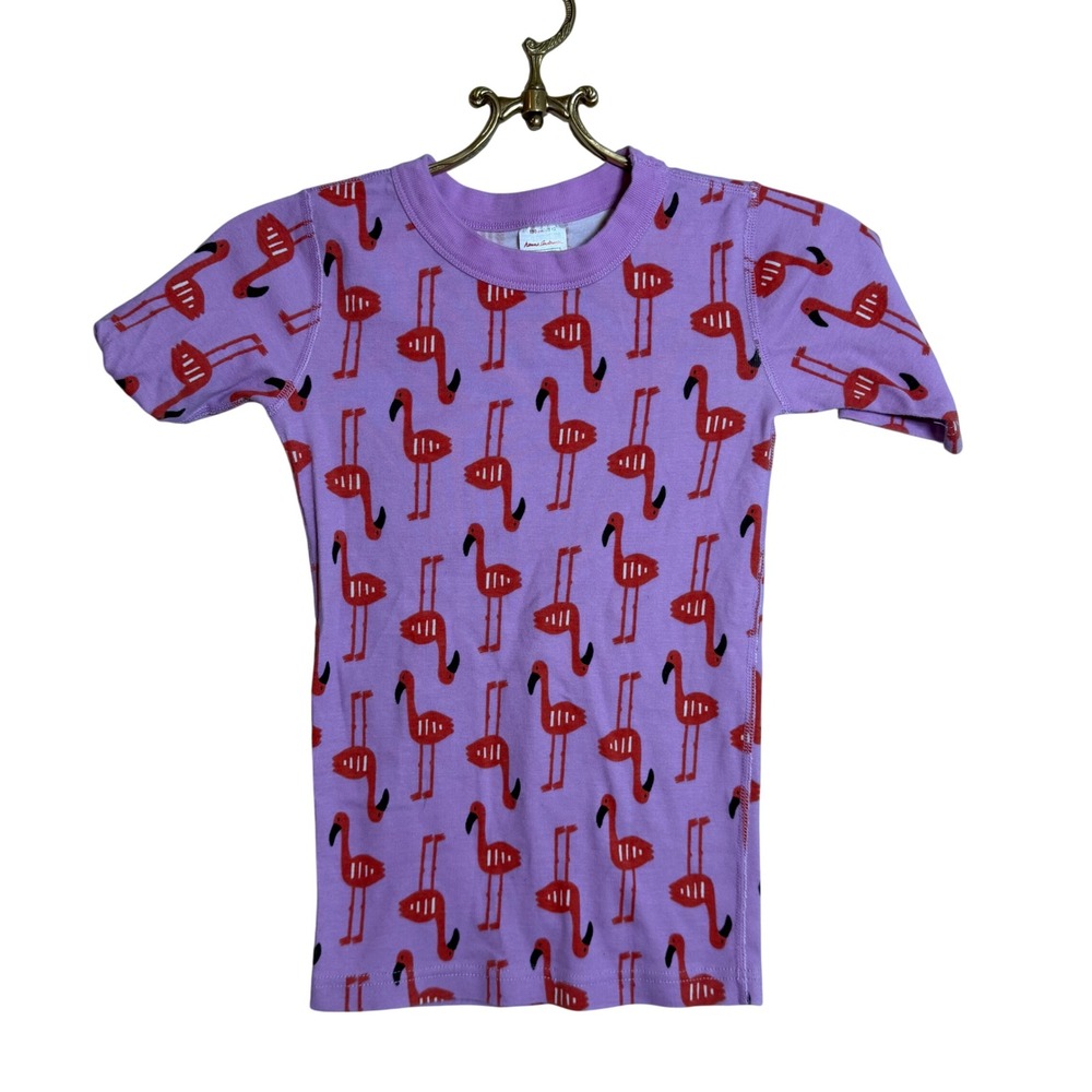 Hanna Andersson Flamingo Pajama Top‎ Kids 150 cm US 12 Organic Cotton Purple Red